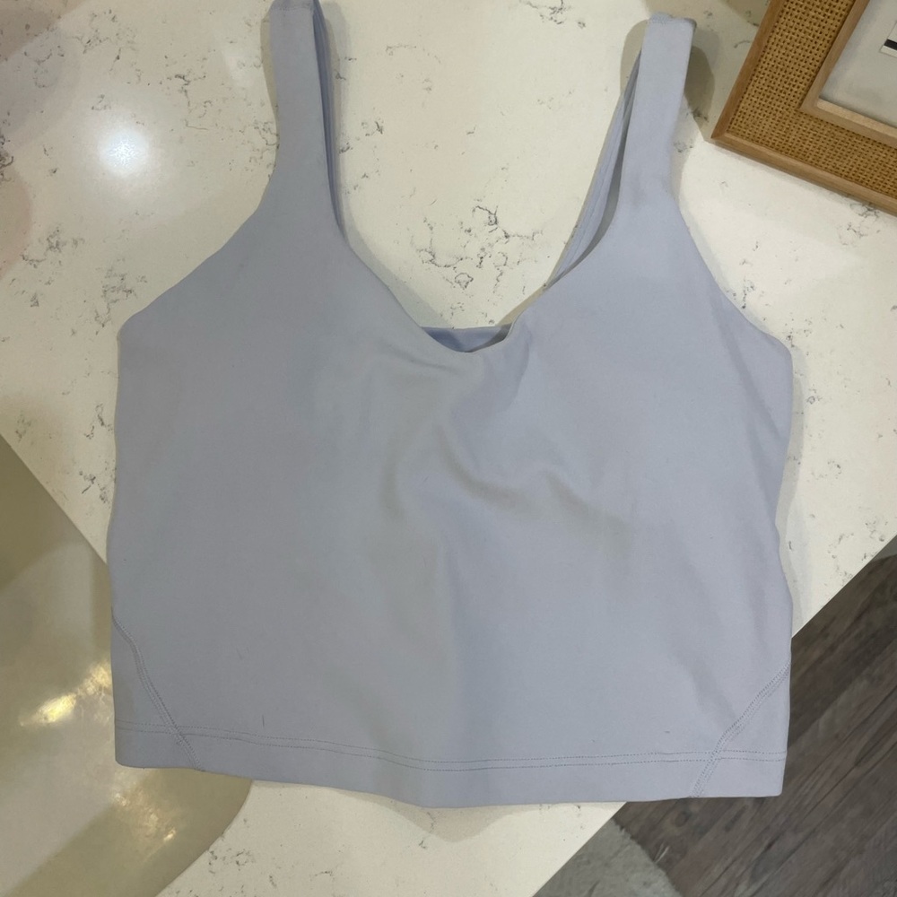 Lululemon Align Tank- Blue Sports Bra with Wide Straps and Scoop Neck